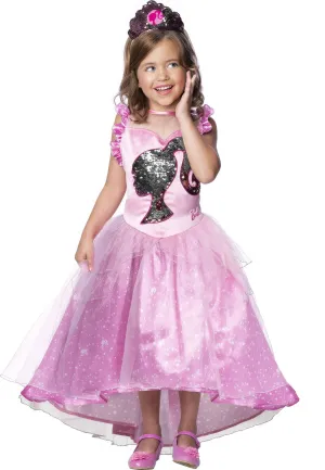 BARBIE Princess Child Pink Dress with Sequins and Tiara
