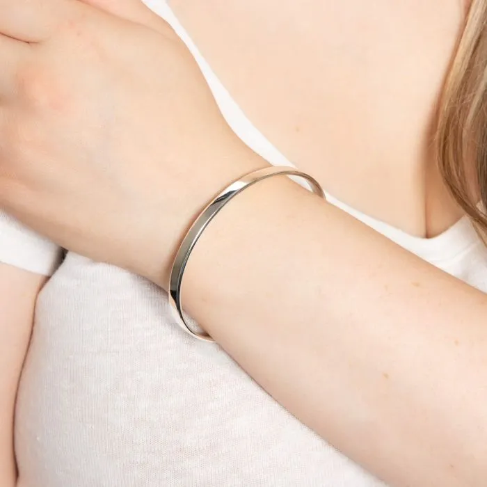 Beginnings Sterling Silver Plain Engravable Bangle