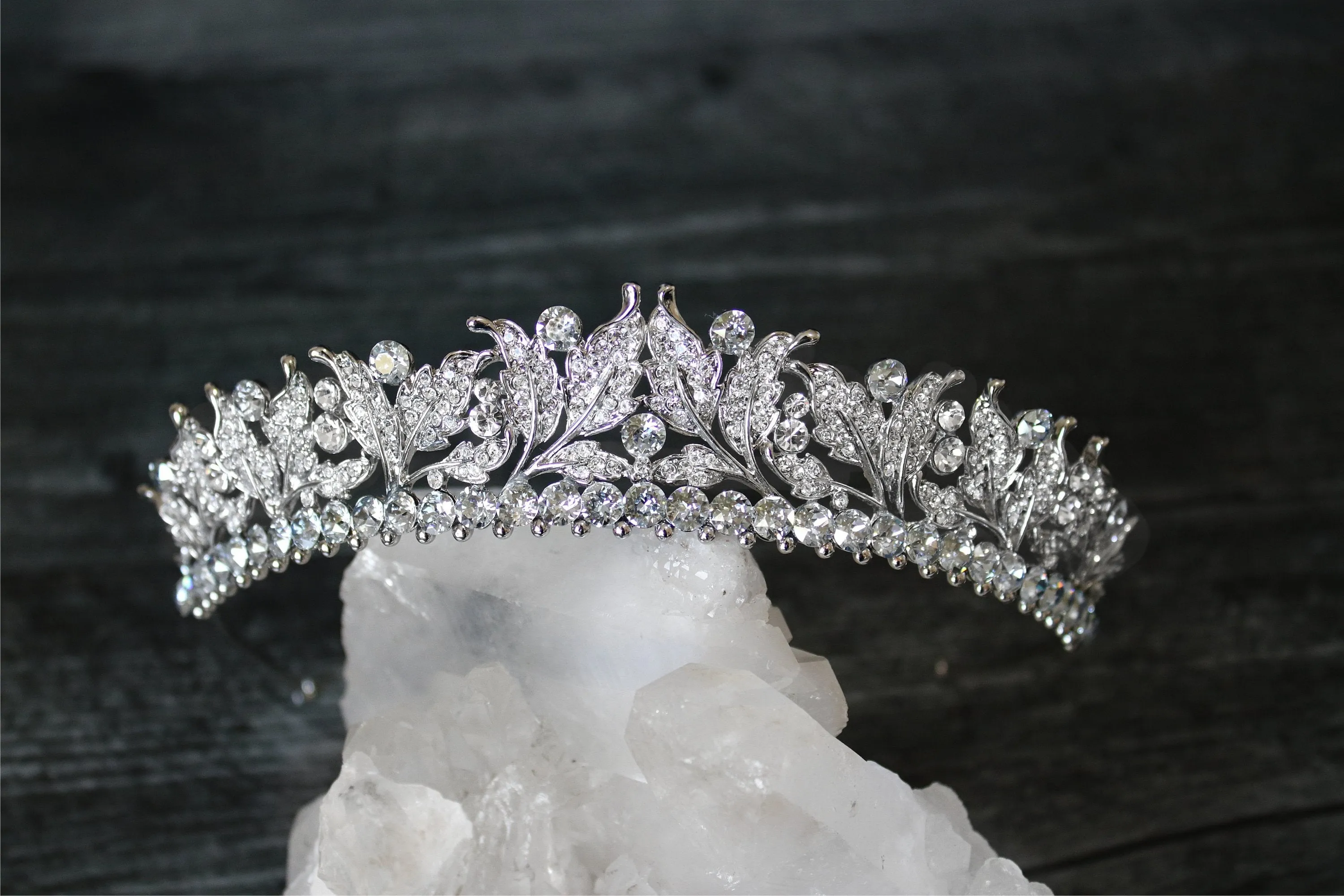 Bespoke Something Blue VICTORIA Swarovski Crystal Wedding Tiara