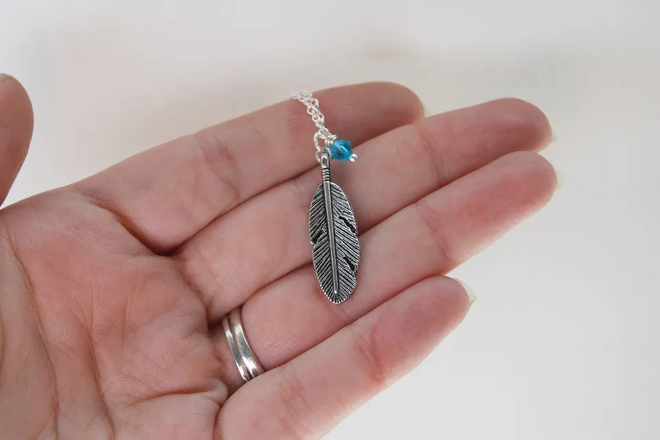 Birds of a Feather BFF Necklace (Sold Singly) | Silver Feather Charm | Nature Bridesmaid Gifts | Best Friend Charm Necklace