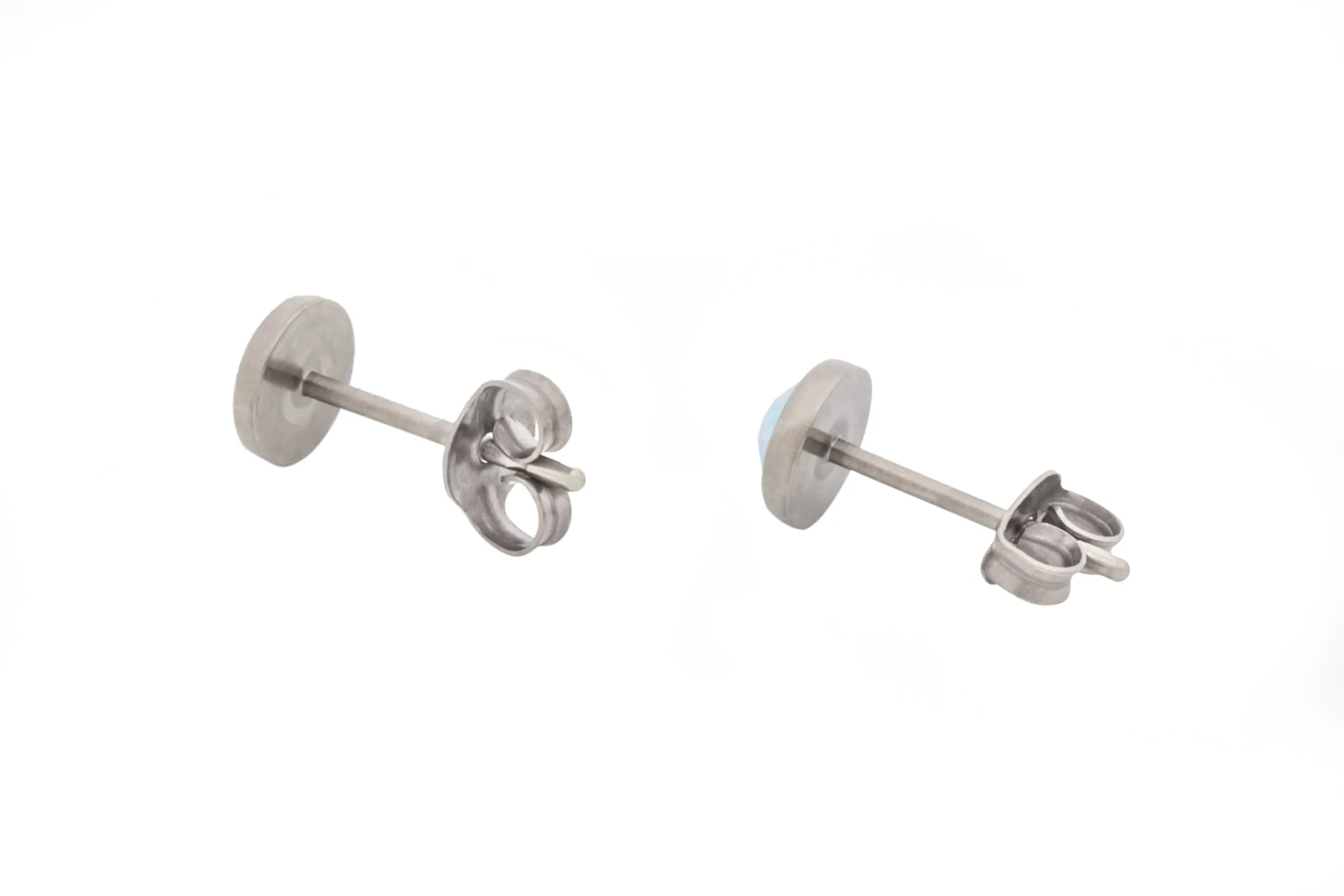 Black Diamond Shimmer Crystal Pure Titanium Stud Earrings
