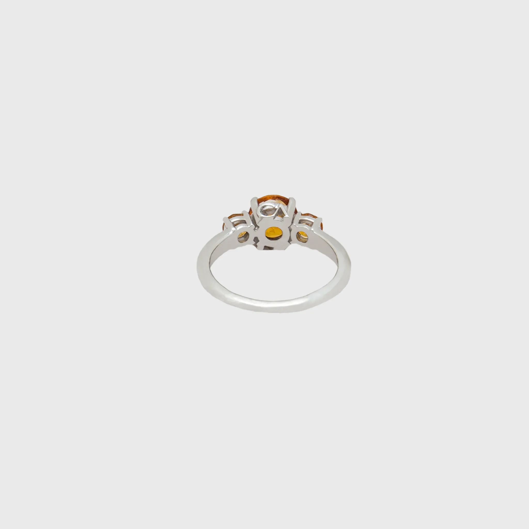 CA 18 Karat "I Love Me" 18 Karat White Gold and Triple Citrine Ring