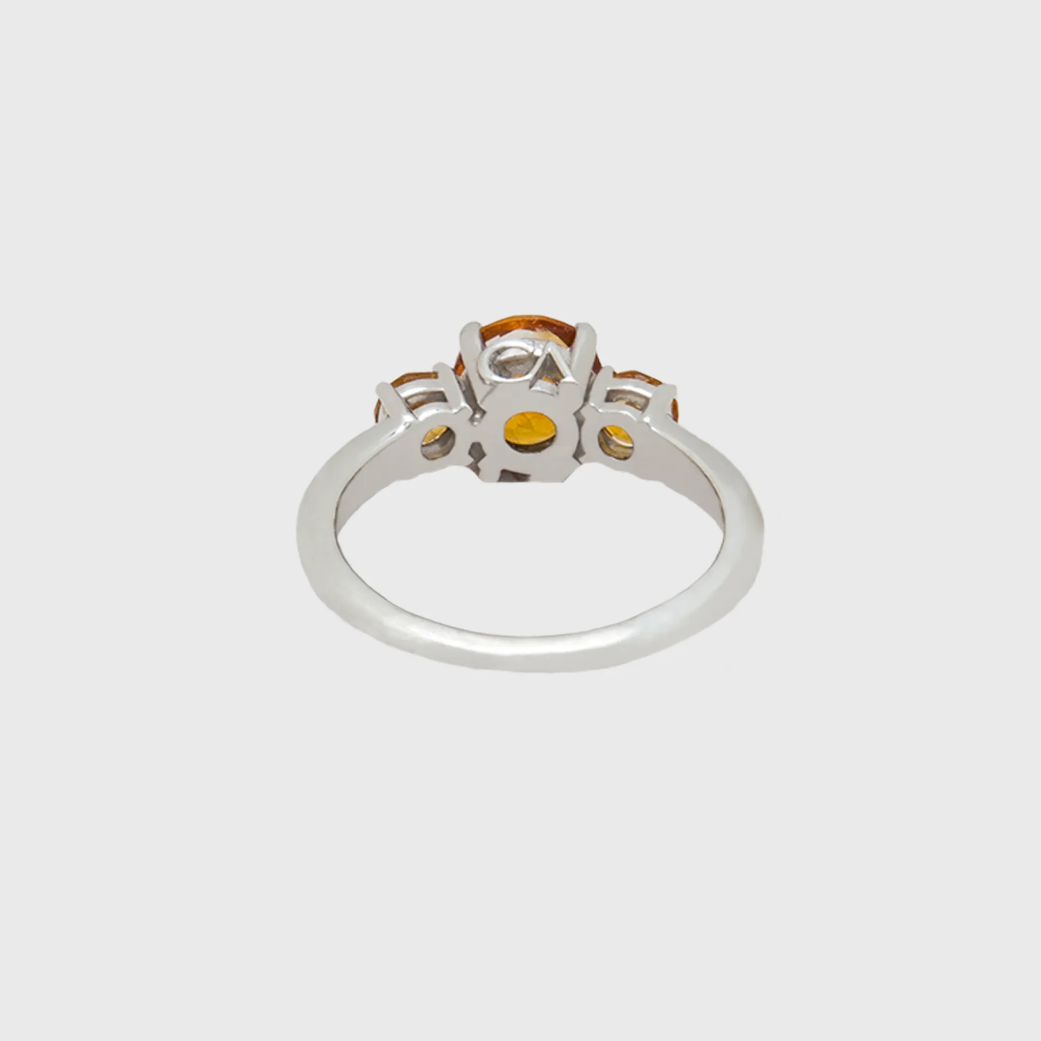 CA 18 Karat "I Love Me" 18 Karat White Gold and Triple Citrine Ring