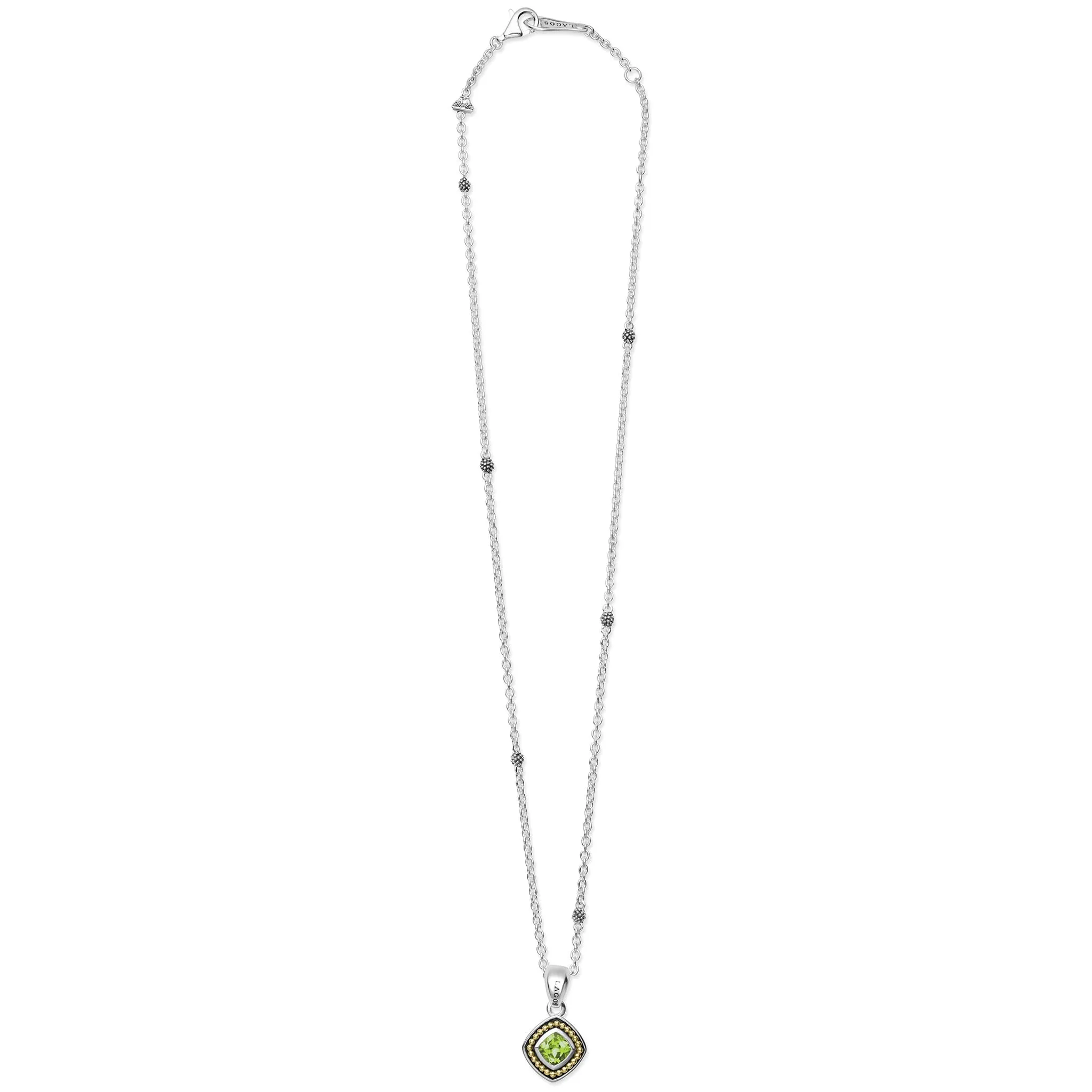 Caviar Color Peridot Pendant Necklace