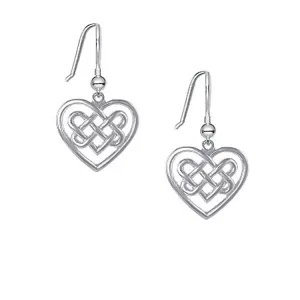 Celtic Love Heart Earrings, Celtic Dangle Earrings