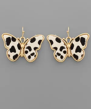 Cheetah Butterfly Dangle Earrings