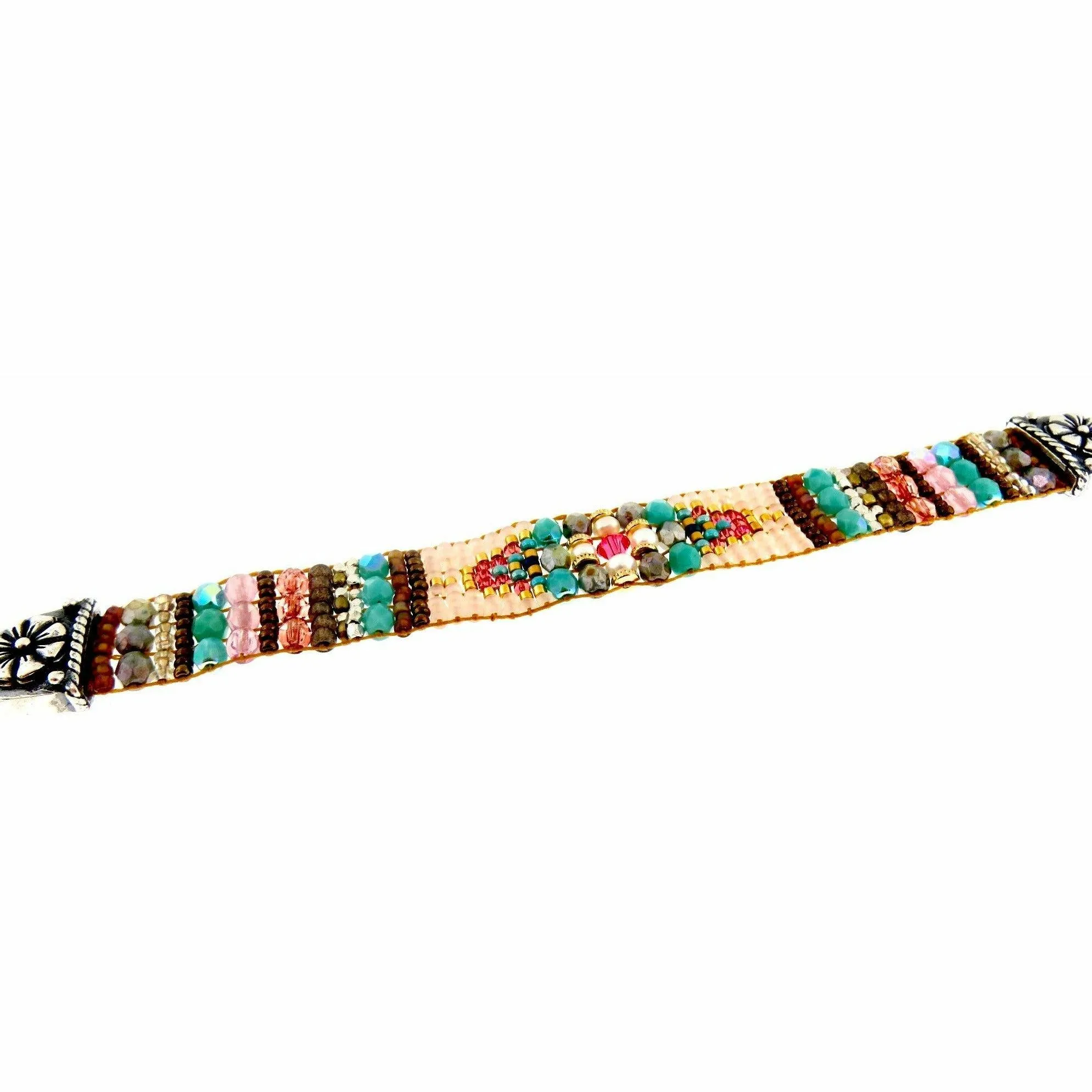 Chili Rose Cowgirl Bracelet  Turquoise & Red  Gemstone Bracelet