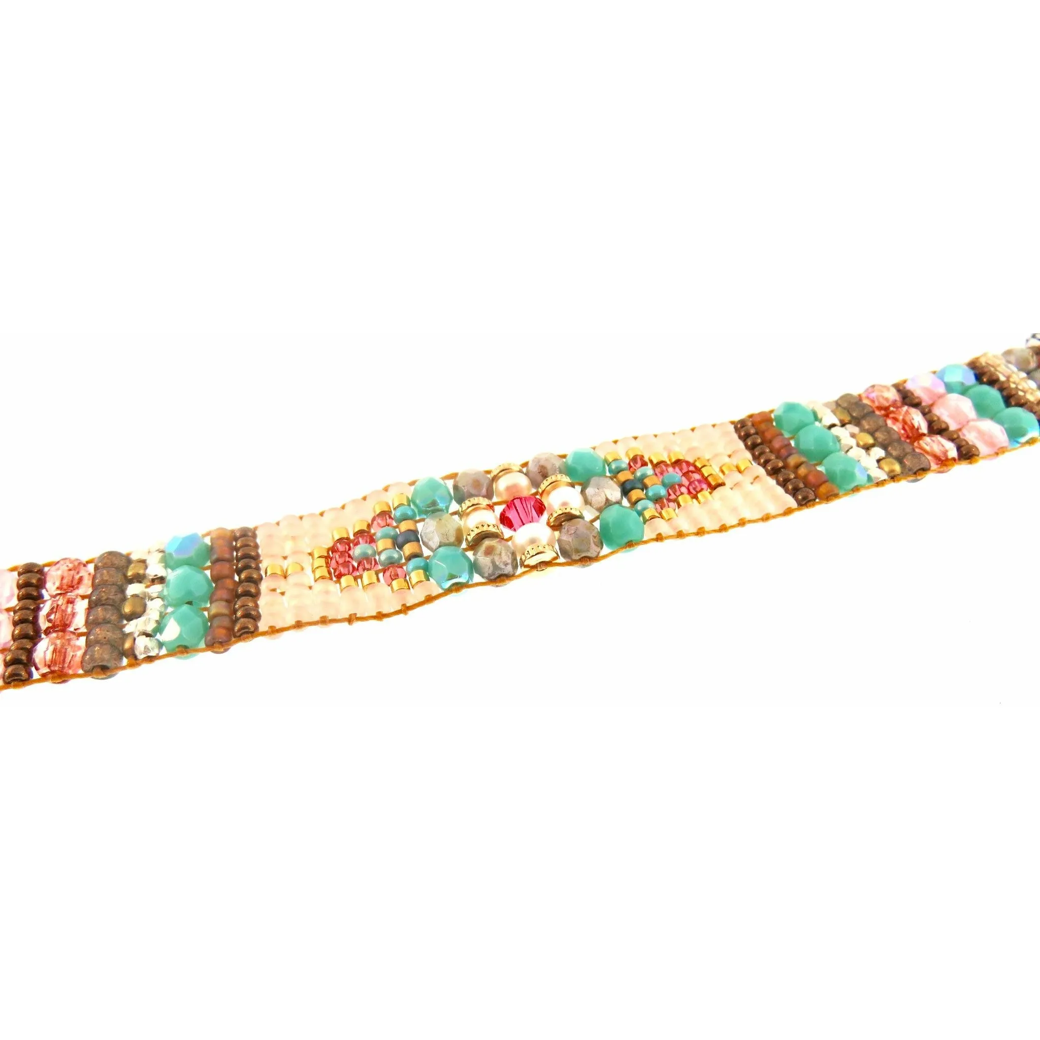 Chili Rose Cowgirl Bracelet  Turquoise & Red  Gemstone Bracelet