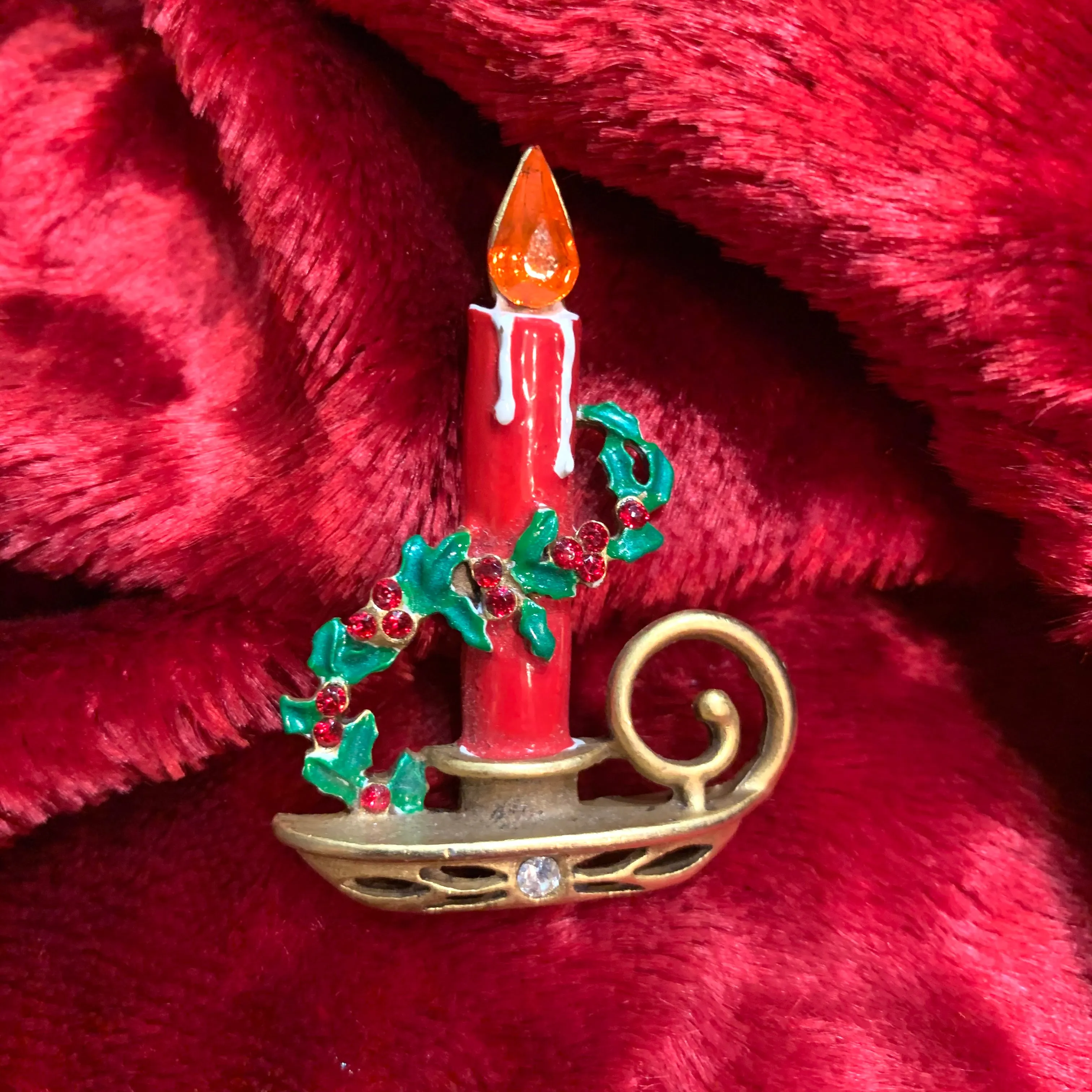 Christmas Candle Brooch by Butler and Wilson