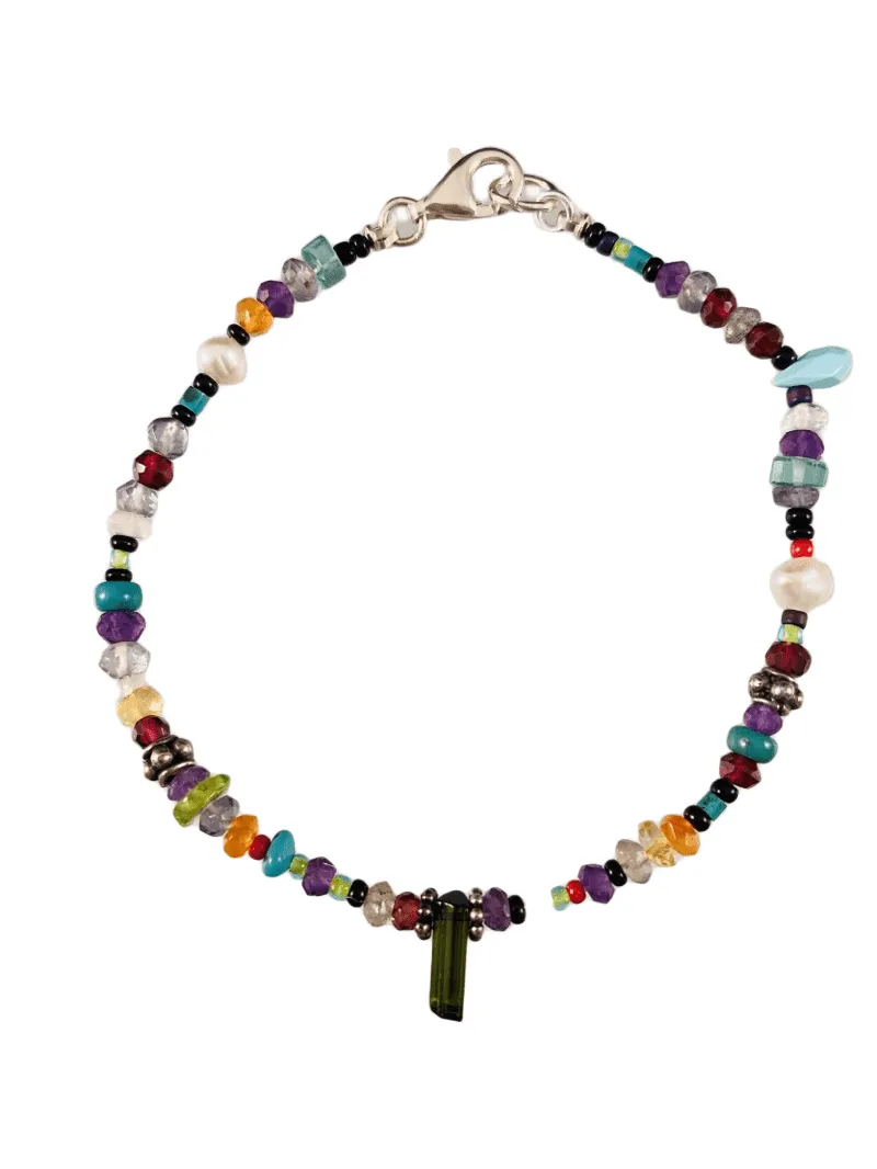 Chrome Diopside Beaded Gemstone Bracelet #6