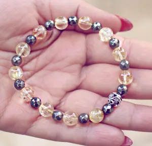 Citrine & Pyrite Genuine Crystal Bracelet (wealth manifestation helper)