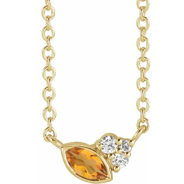Citrine and Diamond Necklace