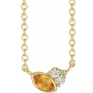 Citrine and Diamond Necklace
