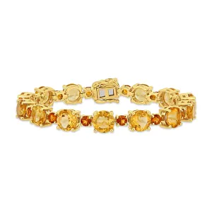 Citrine and Madeira Citrine Gold-Plated Sterling Silver Bracelet