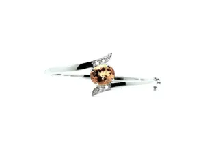 Citrine And White Sapphire Cross Silver Bangle