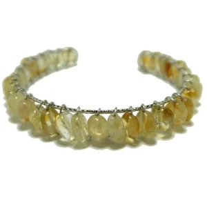 Citrine Bracelet Cuff Jingling Jewelry 18K Gold