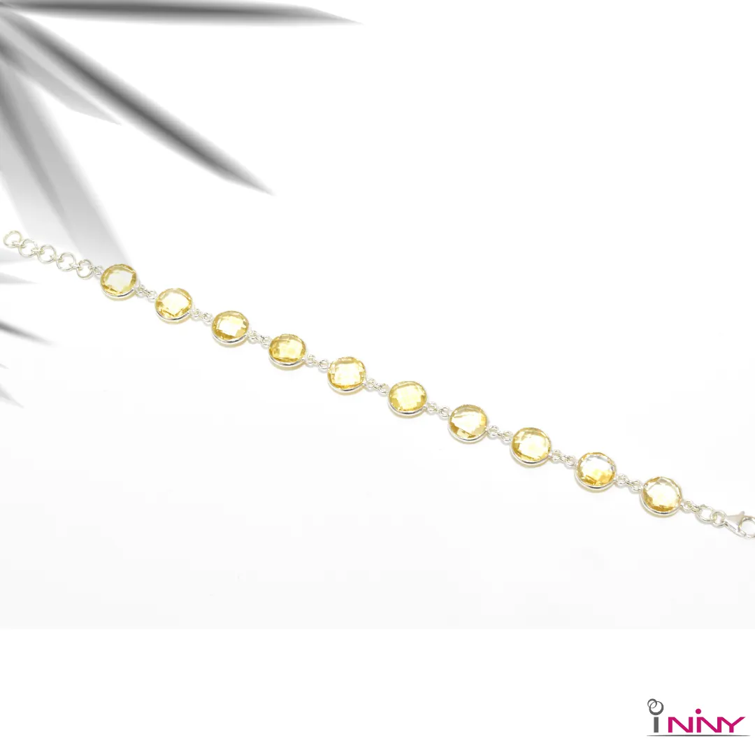 Citrine Briolette Coin Bracelet