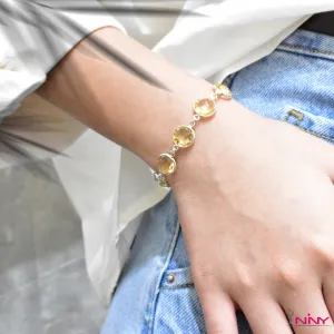 Citrine Briolette Coin Bracelet