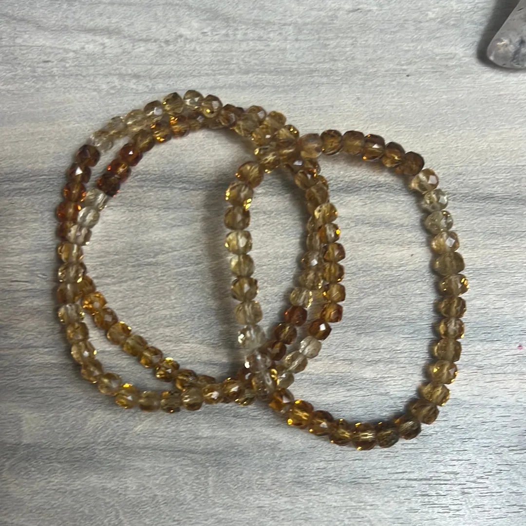 Citrine Ombre Facet Bead Bracelet
