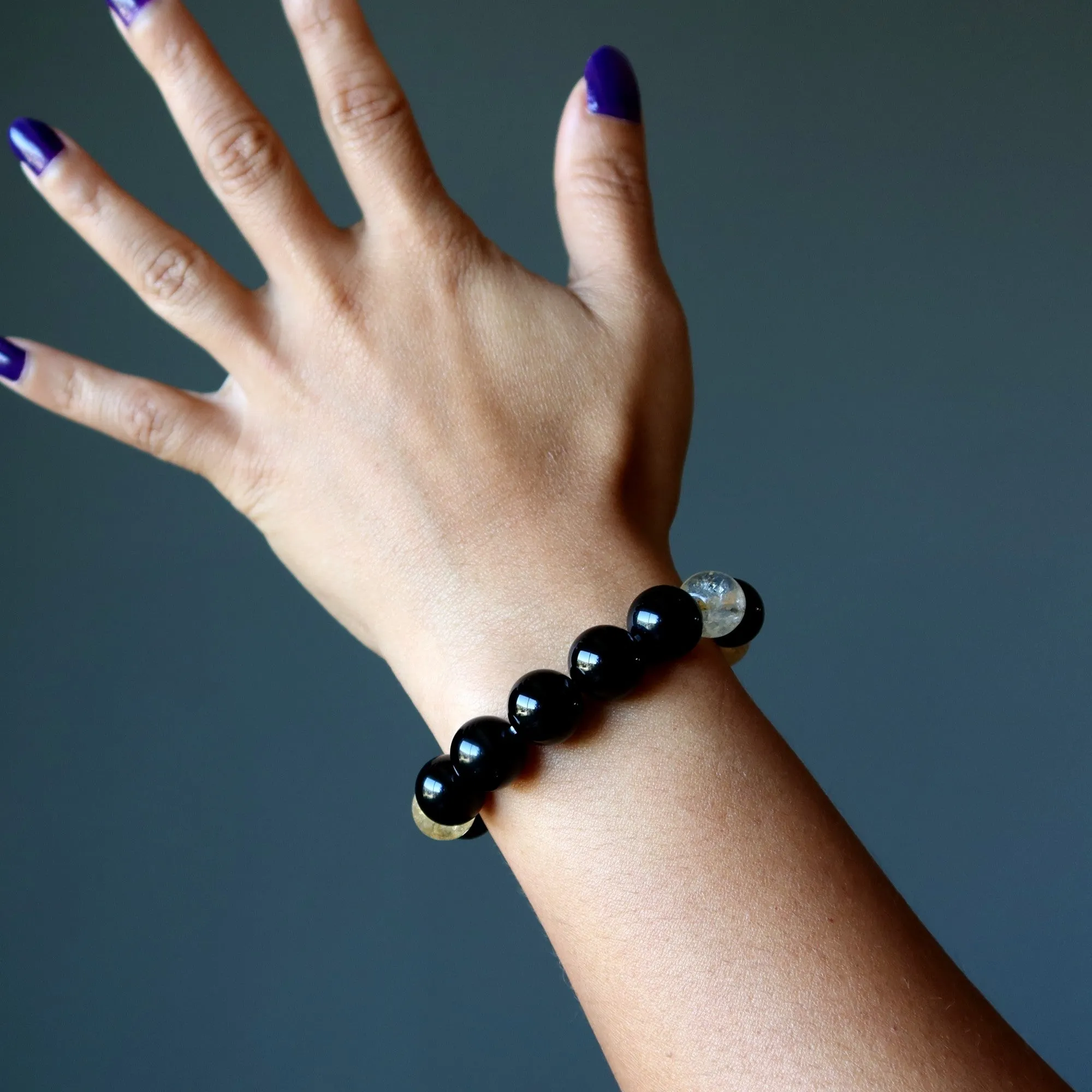 Citrine Rainbow Obsidian Bracelet Feel Secure