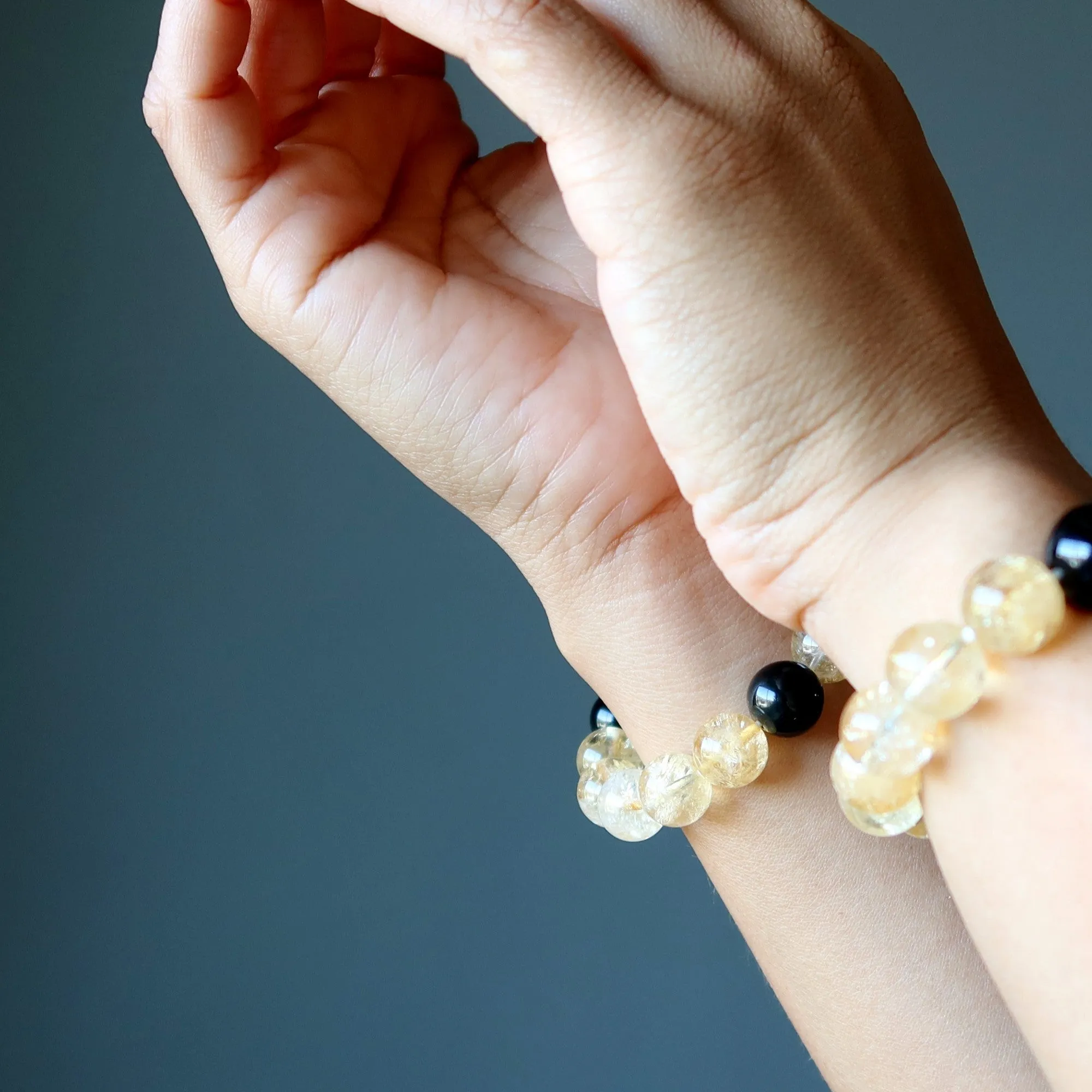 Citrine Rainbow Obsidian Bracelet Feel Secure