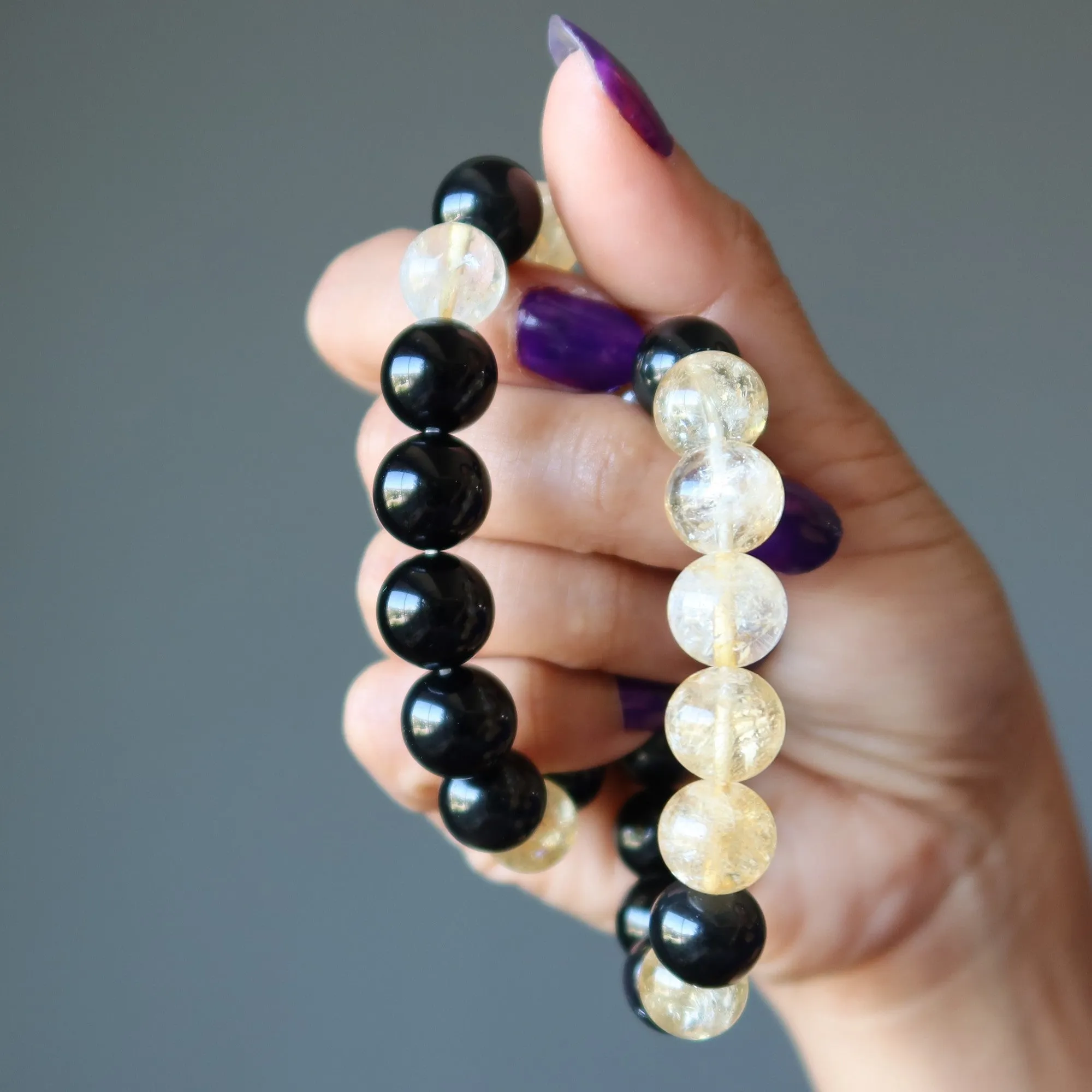 Citrine Rainbow Obsidian Bracelet Feel Secure