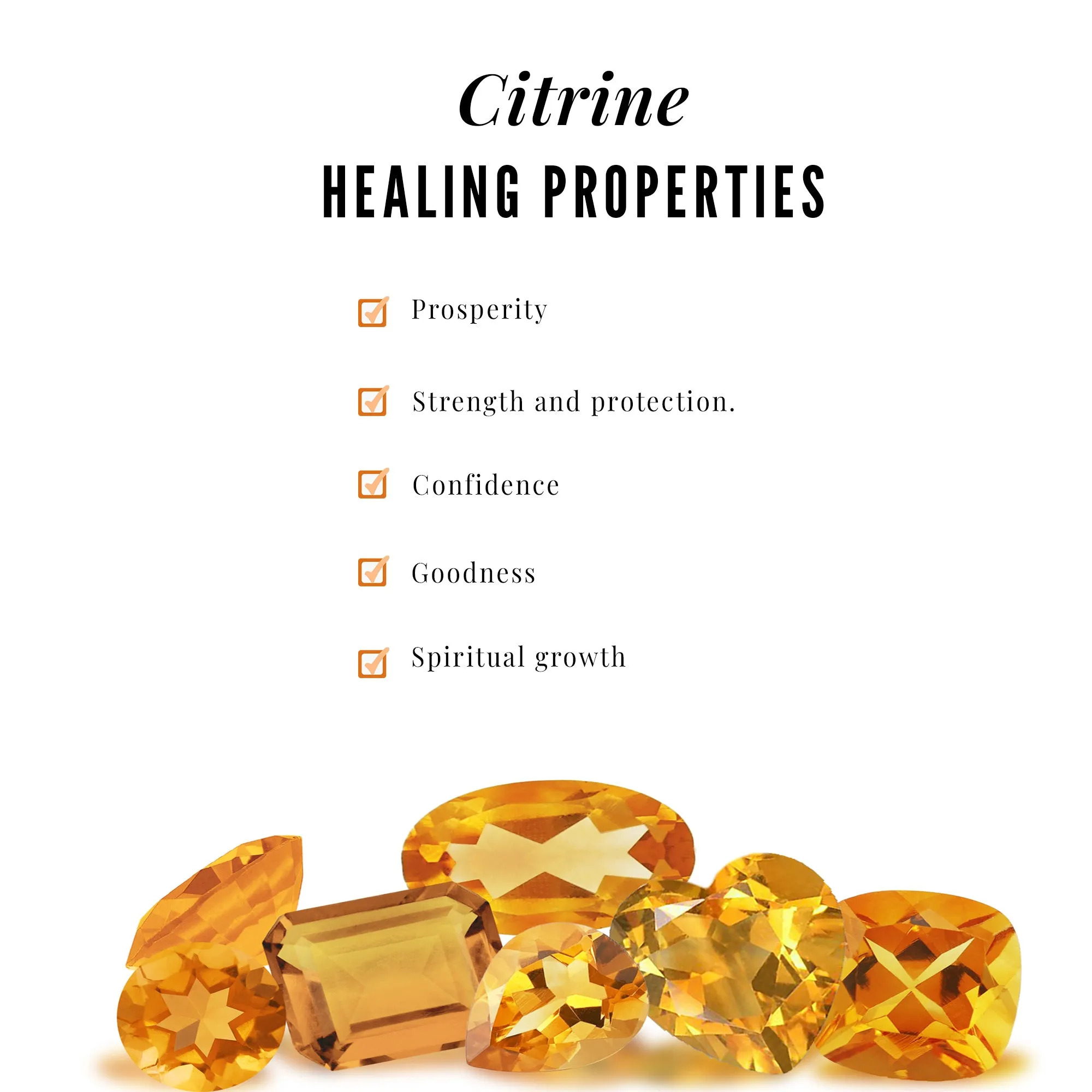 Citrine Teardrop Pendant Necklace with Moissanite
