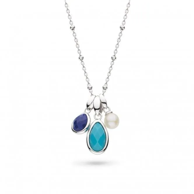 Coast Pebble Azure Gemstone Trio Pendant Necklace 90174LMGP