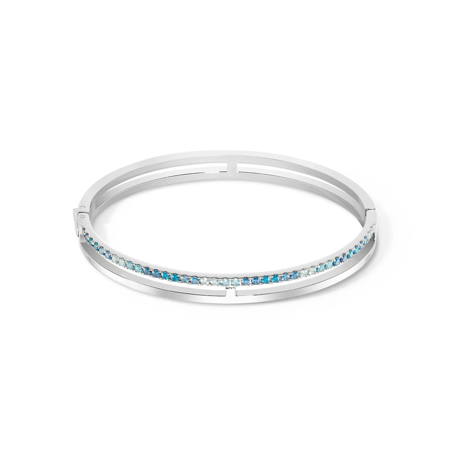 Coeur De Lion Eternal Unity Silver Blue Bangle