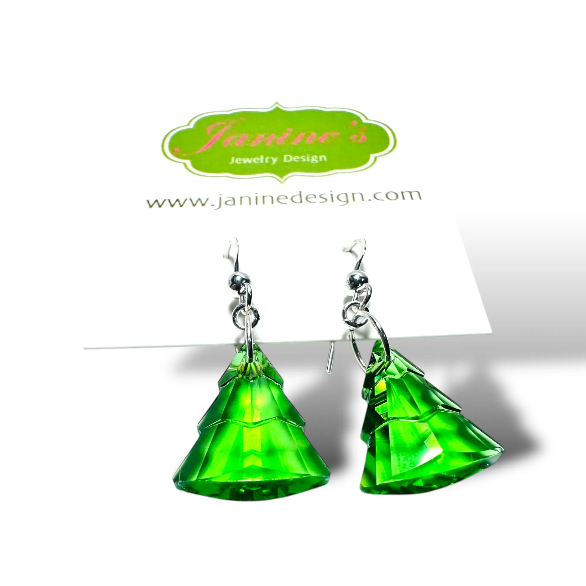 Color Changing Christmas Tree Beads/ Holiday Dangle Earrings