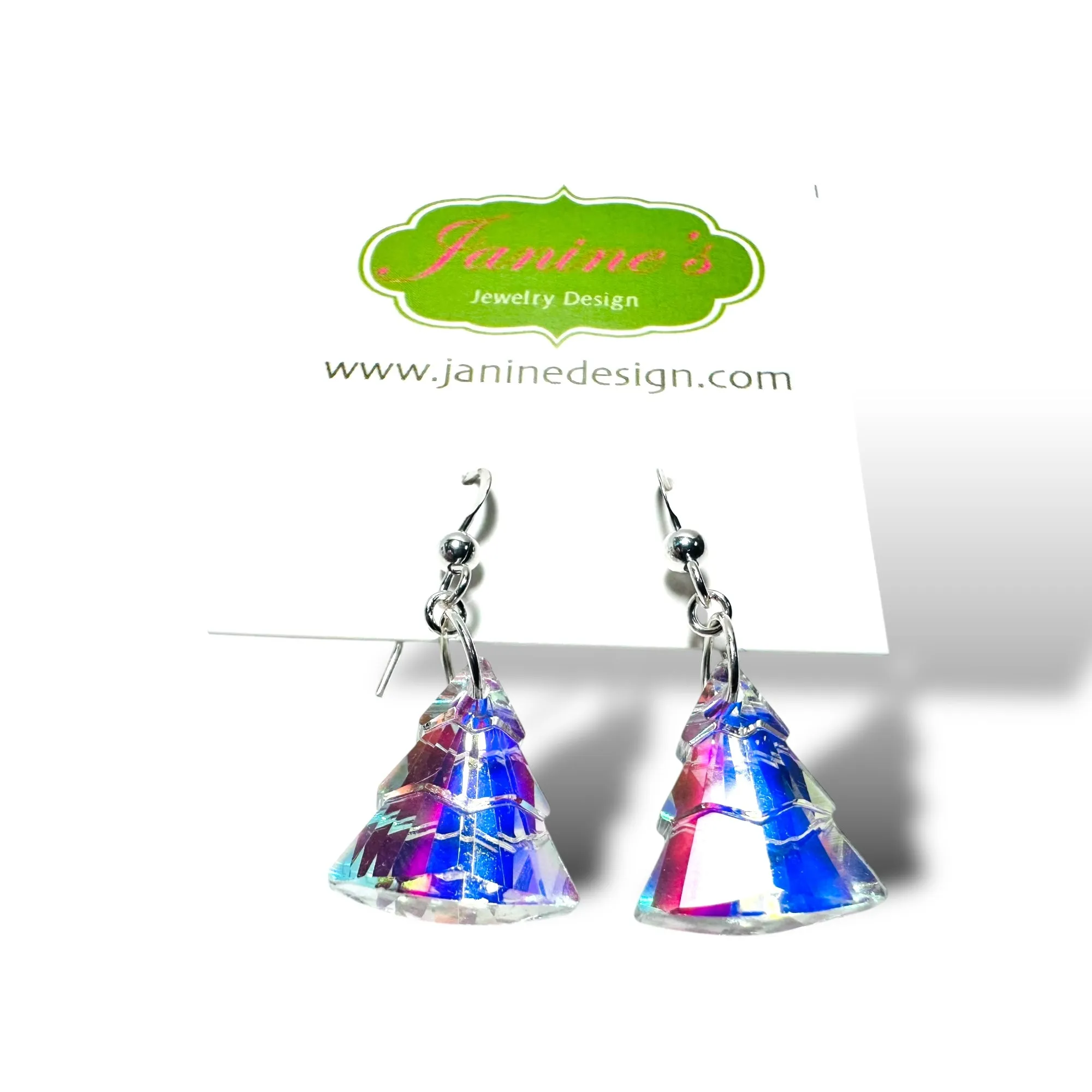 Color Changing Christmas Tree Beads/ Holiday Dangle Earrings