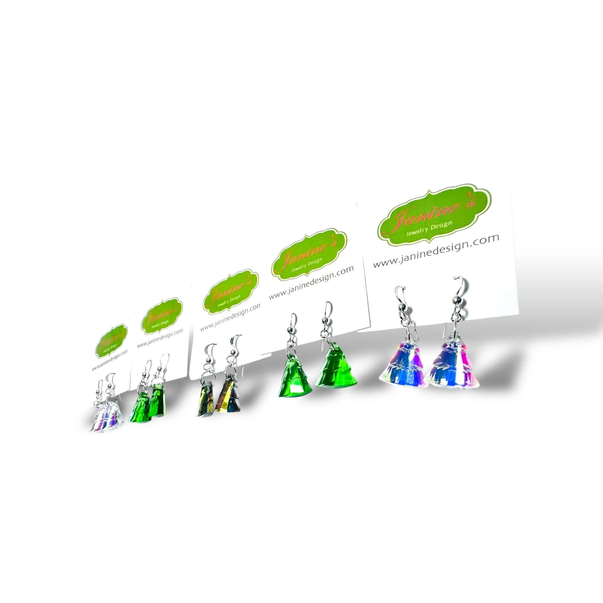 Color Changing Christmas Tree Beads/ Holiday Dangle Earrings