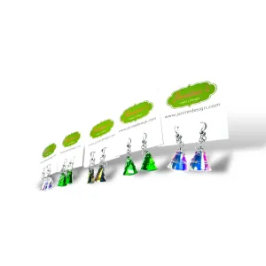 Color Changing Christmas Tree Beads/ Holiday Dangle Earrings