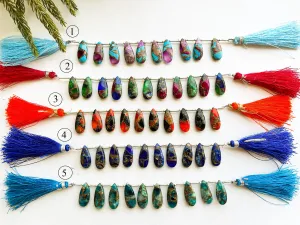 Copper Composite Pear Shape Briolette, 10 Pieces, Multiple Colors, Beadsforyourjewelry