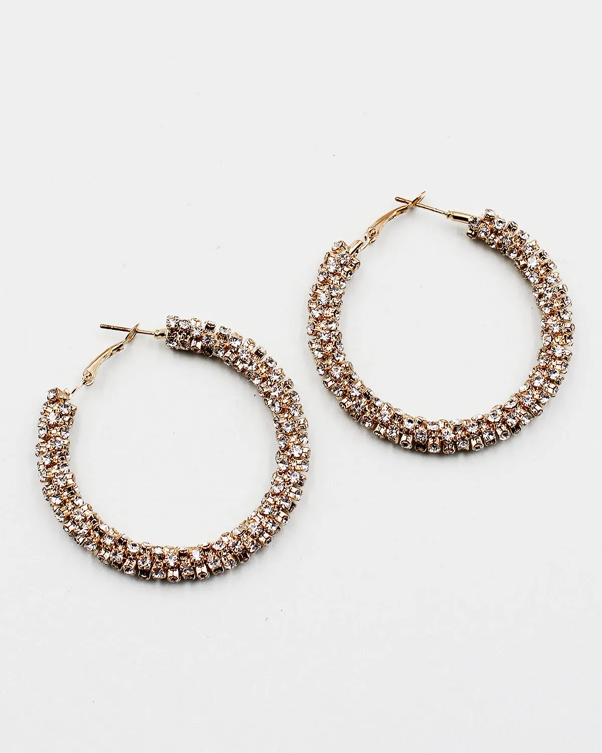 Crystal Pave Hoop Earrings