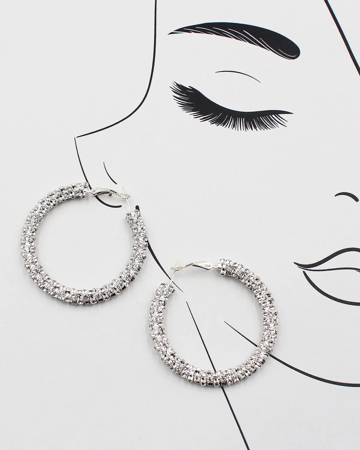 Crystal Pave Hoop Earrings