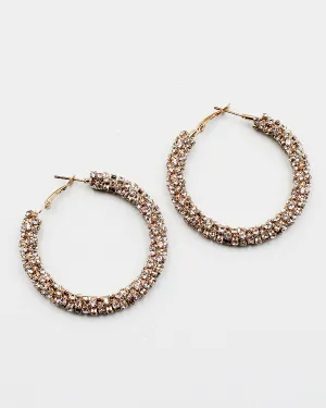 Crystal Pave Hoop Earrings