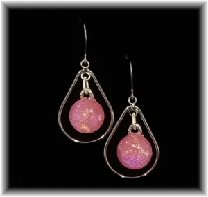 Dark Pink Hoop Dot Earring