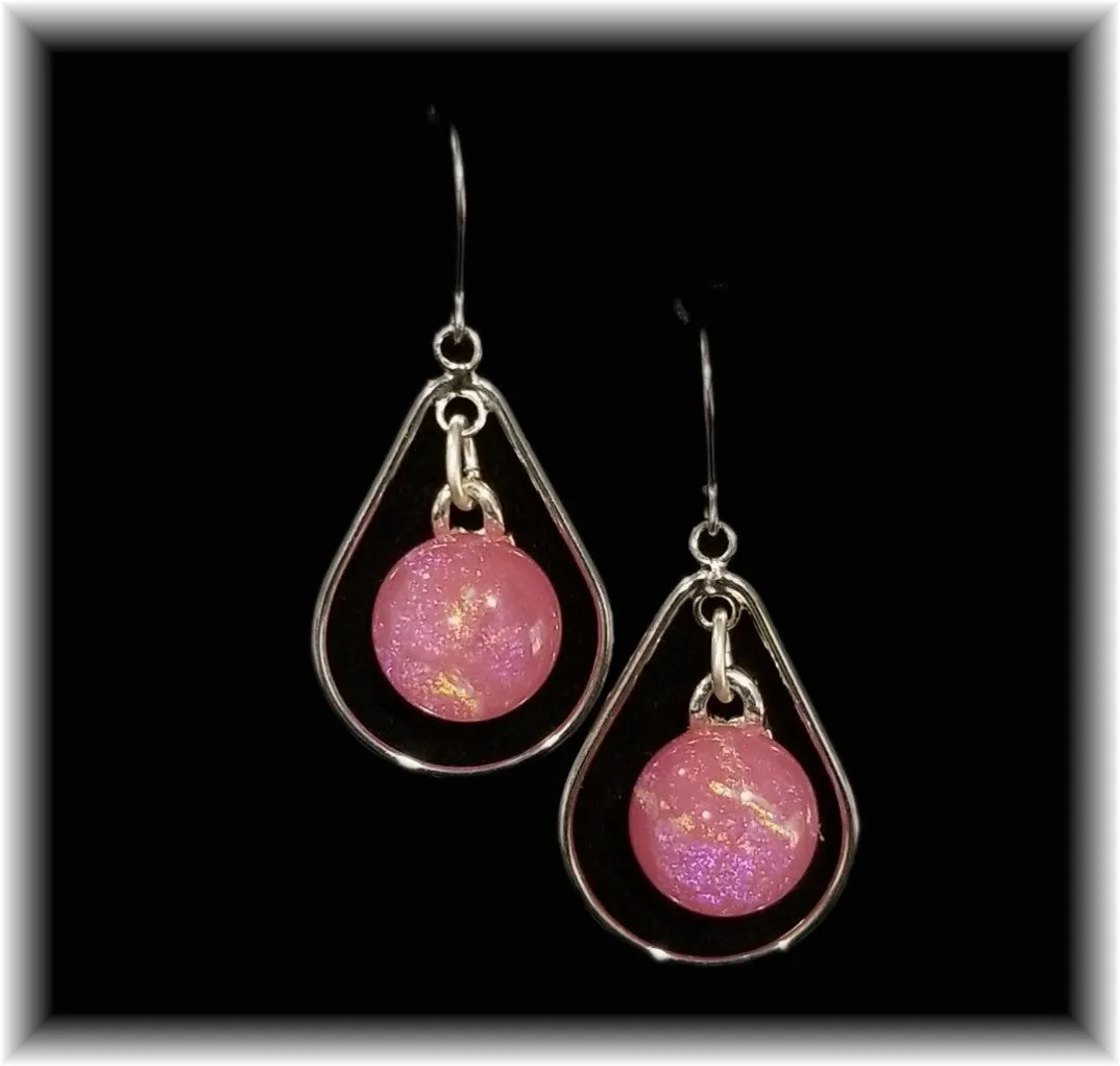 Dark Pink Hoop Dot Earring