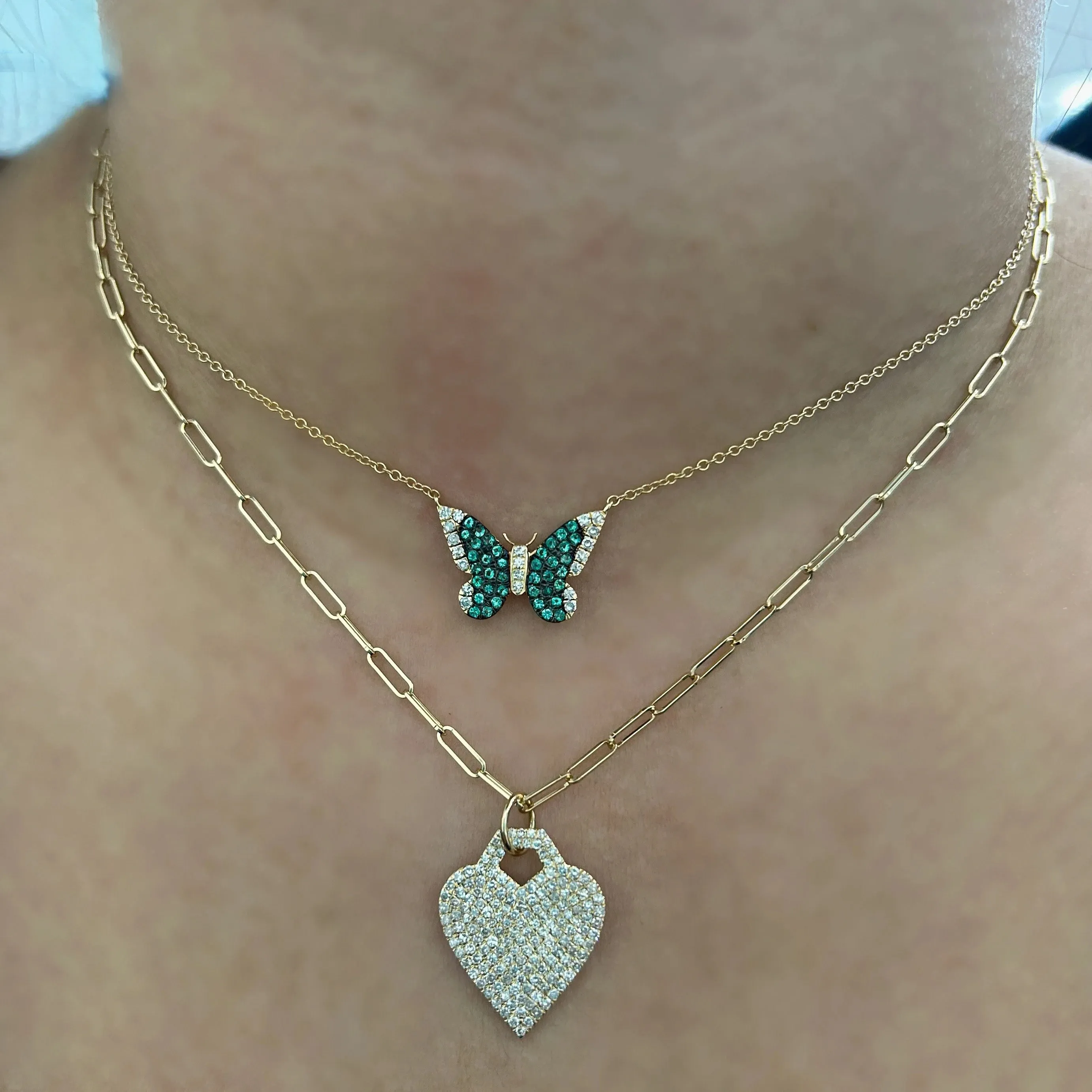 Diamond & Pink Sapphire Ruby Butterfly Necklace