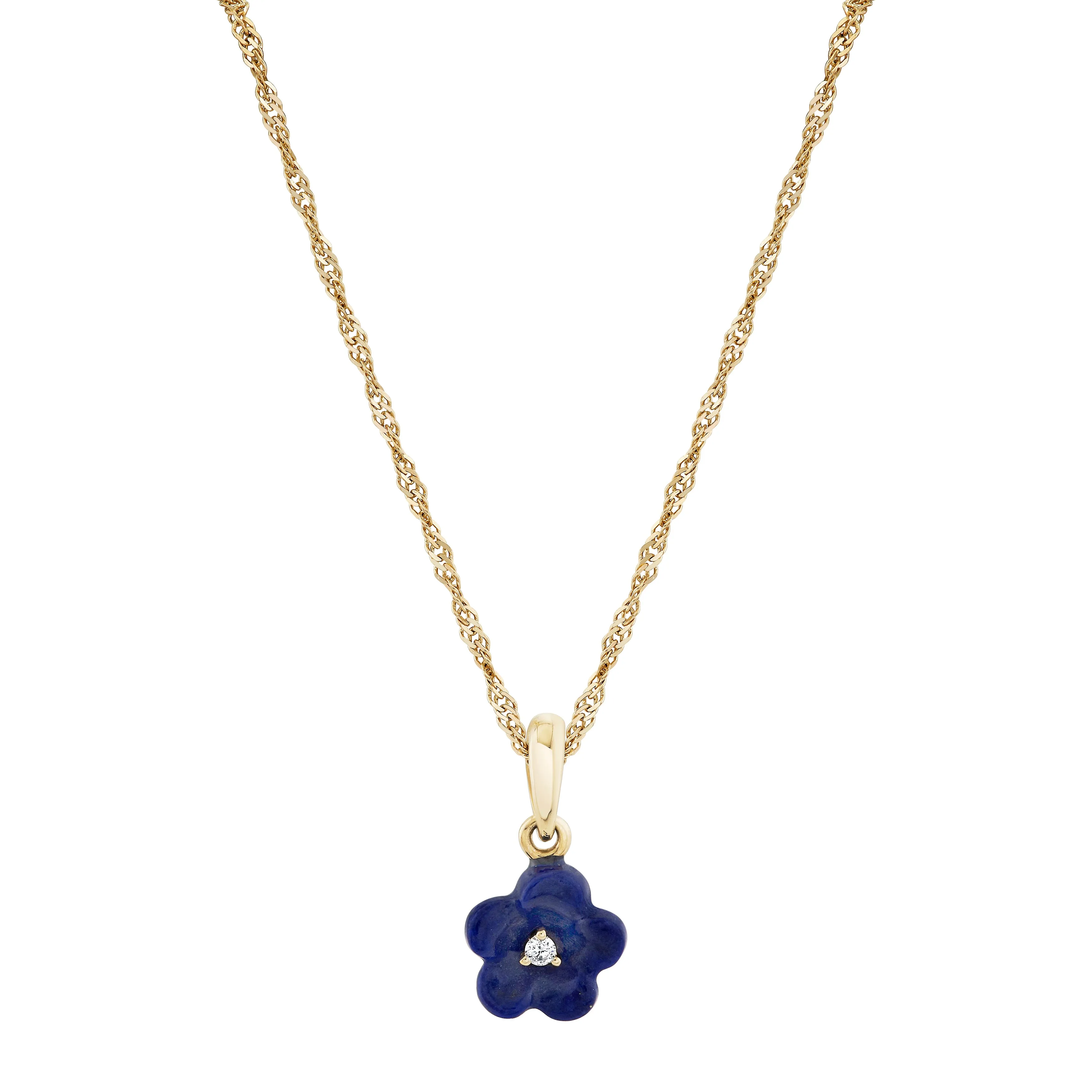 Diamond Blossom Lapis Lazuli Charm