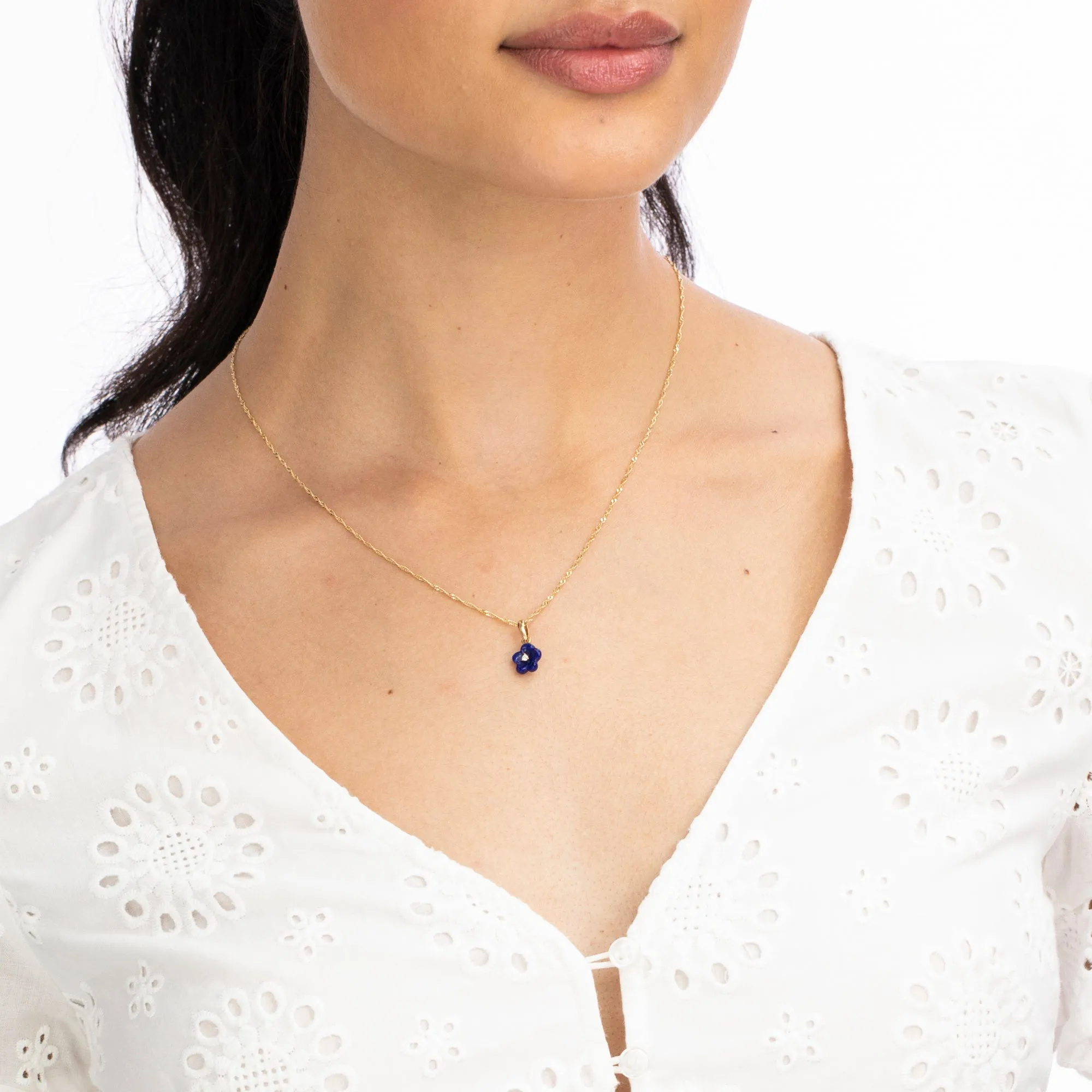 Diamond Blossom Lapis Lazuli Charm
