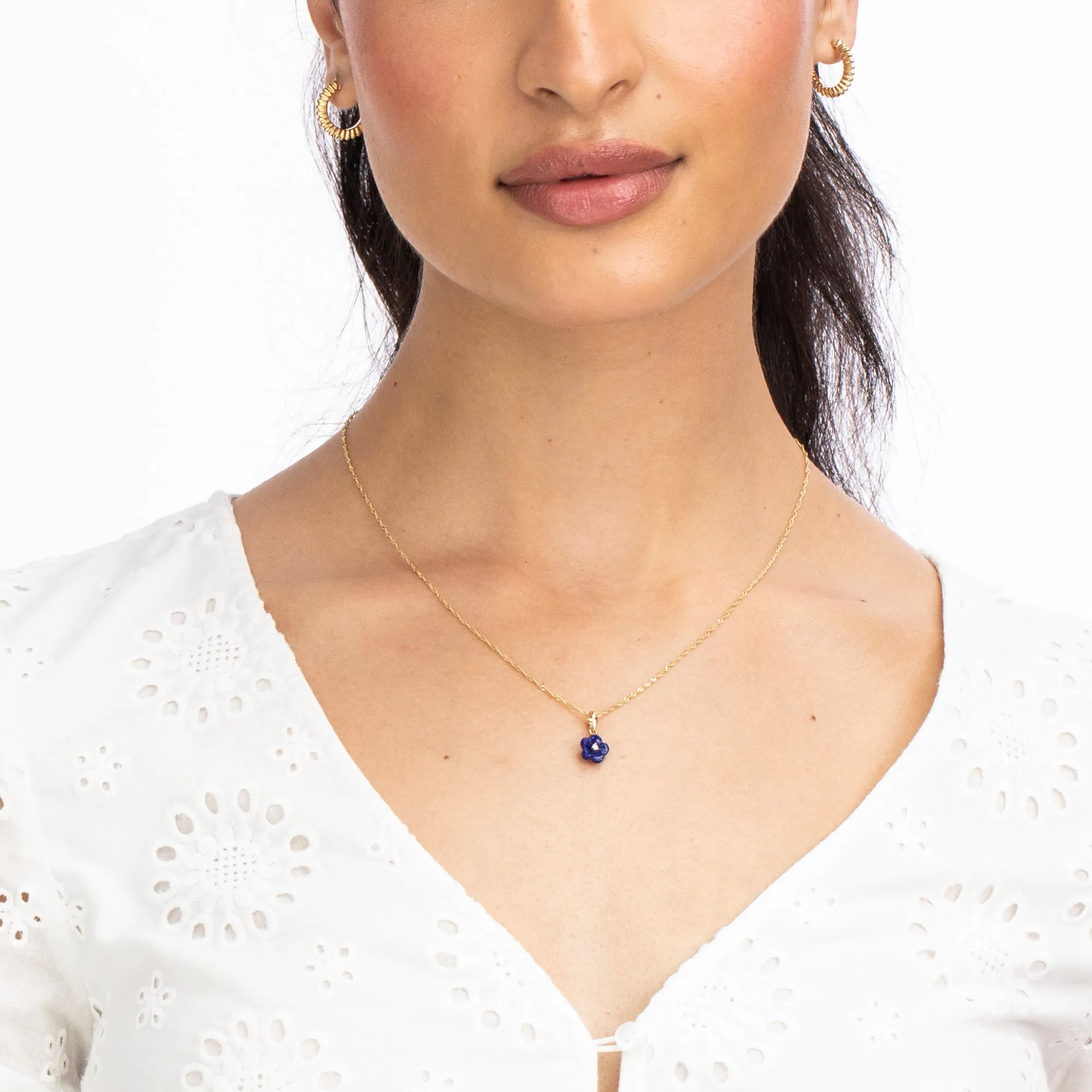 Diamond Blossom Lapis Lazuli Charm