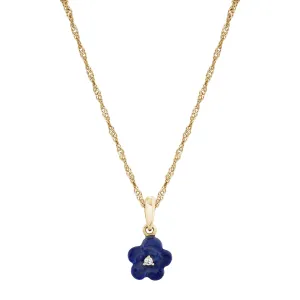 Diamond Blossom Lapis Lazuli Charm
