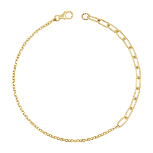 Diamond Cut Rolo & Paper Clip Chain Bracelet