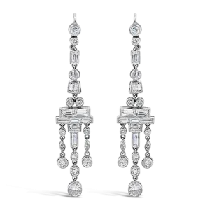Diamond Dangle Deco Style Earrings