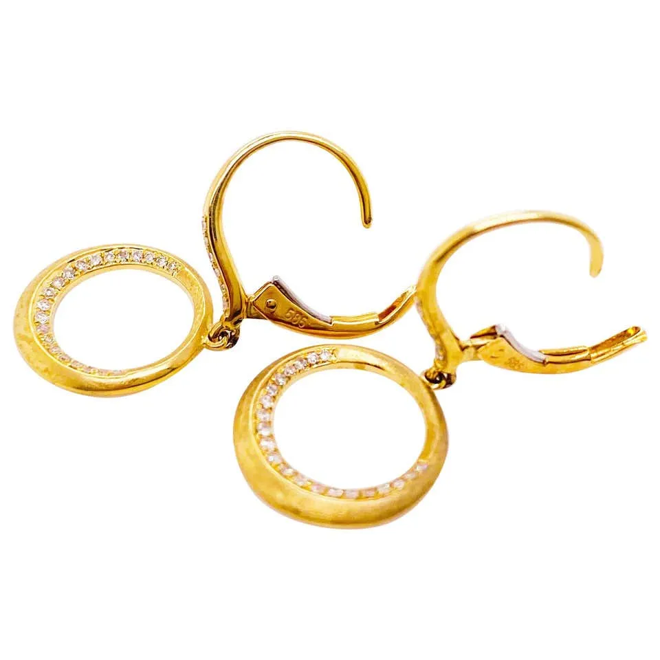 Diamond Open Circle Satin Earrings