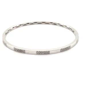 Diamond Pave Section Hinged Bangle