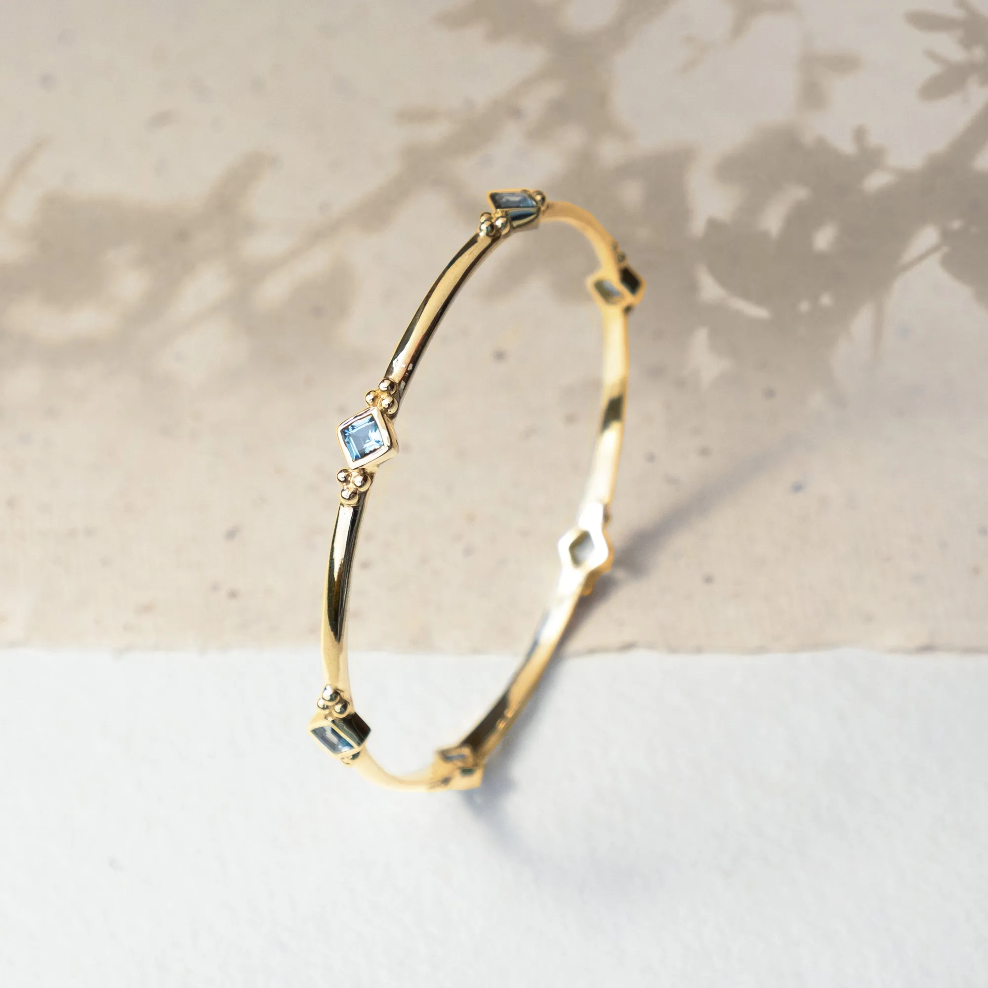Divinity Princess Bangle - Gold Blue Topaz