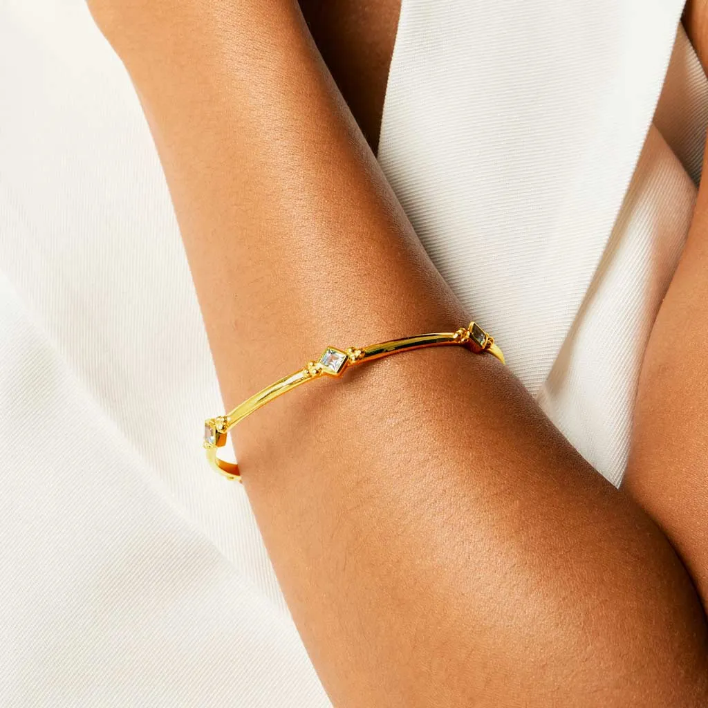 Divinity Princess Bangle - Gold Blue Topaz